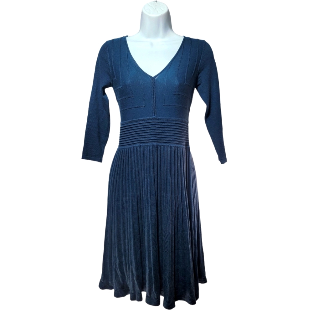 Vintage Max Studio 3/4 Sleeve Fit and Flare Knit Dress